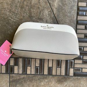Kate Spade Staci Colorblock Small Cosmetic Zip Case Nimbus Grey